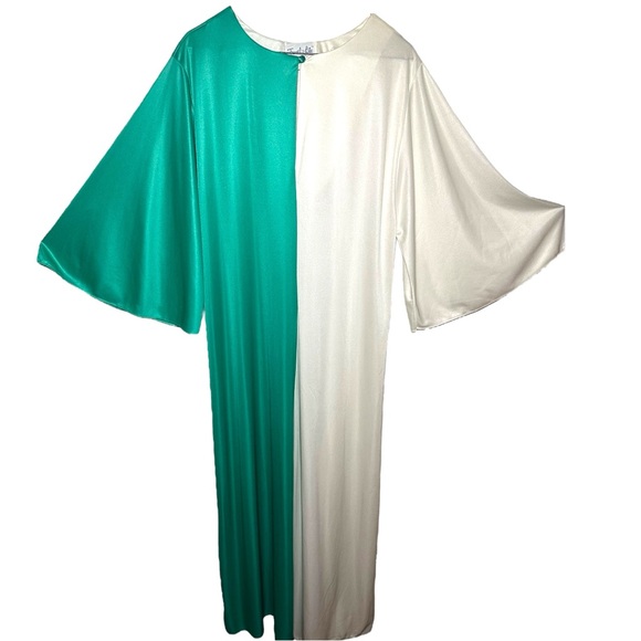 ViTG Travel-Lite Colorblock Caftan Lounge Dress 70,s, 80,s, lightweight, flowy - Picture 2 of 10